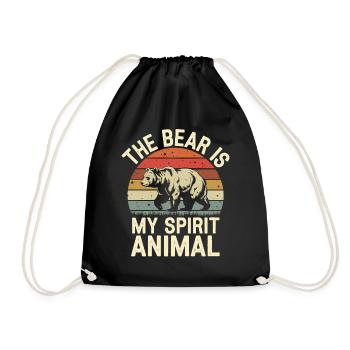 Bär The Bear Is My Spirit Animal - Drawstring Bag - black - Front