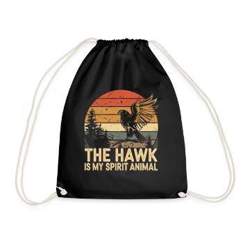 Falke The Hawk Is My Spirit Animal - Drawstring Bag - black - Front