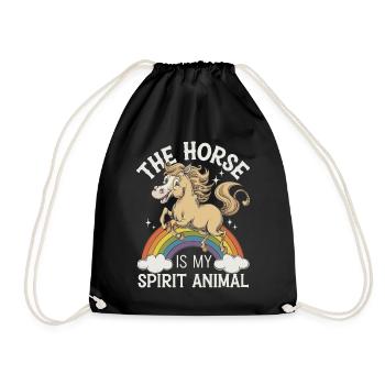 Pferd The Horse Is My Spirit Animal Pferd Regenbog - Drawstring Bag - black - Front