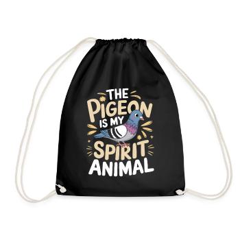 Taube The Pigeon Is My Spirit Animal Taube - Drawstring Bag - black - Front