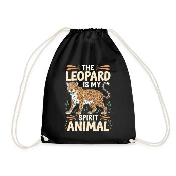 Leopard The Leopard Is My Spirit Animal Leopard - Drawstring Bag - black - Front