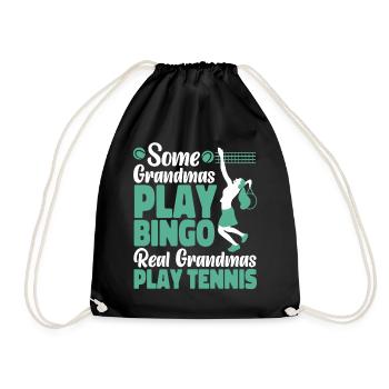 Drôle de joueur de tennis raquette grand-mère - Sac de sport léger - noir - Devant