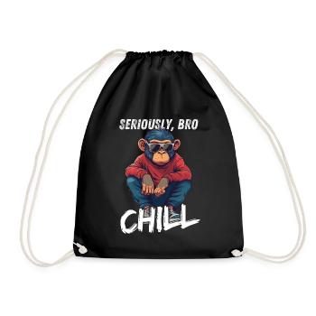 Sérieusement Bro Chill Monkey Meme Gambler - Sac de sport léger - noir - Devant