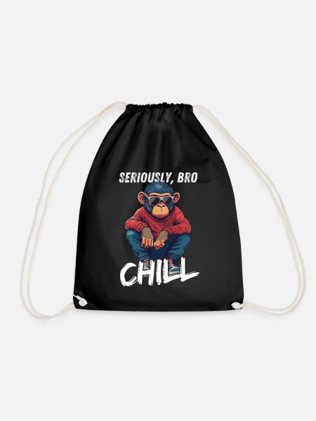 Seriously Bro Chill Affen Meme Zocker - Turnbeutel - Schwarz