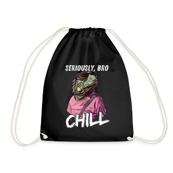 Seriously Bro Chill Lizard Meme Design - Sac de sport léger - noir - Devant