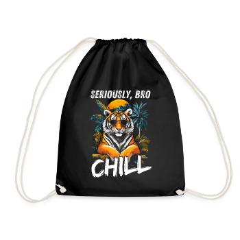 Seriously Bro Chill Tiger Meme Design - Sac de sport léger - noir - Devant