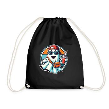 Boo-Jee Ghost Funny Fashionable Ghost - Drawstring Bag - black - Front