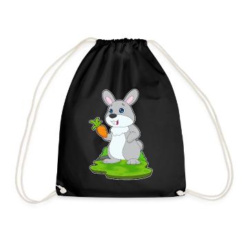 Rabbit Carrot - Drawstring Bag - black - Front