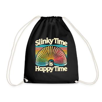 Slinky Time – Happy Times in Retro Style - Drawstring Bag - black - Front