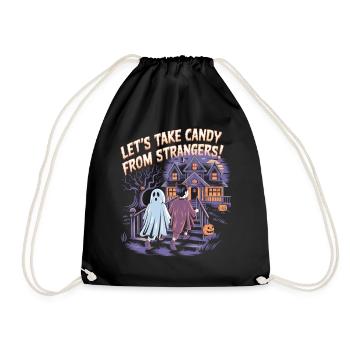 Prenez des bonbons d’inconnus ! - Chemise d’Halloween - Sac de sport léger - noir - Devant