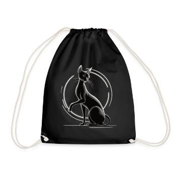 Black Cat & Zen Balance - Drawstring Bag - black - Front