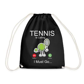 Drôle de joueur de tennis raquette téléphone - Sac de sport léger - noir - Devant