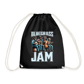 Bluegrass Jam String Instrument Folk Music Lover - Drawstring Bag - black - Front