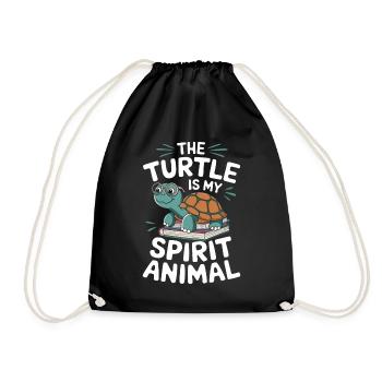 Schildkröte The Turtle Is My Spirit Animal - Drawstring Bag - black - Front