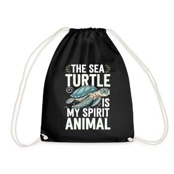 Tortue de mer Animal - Sac de sport léger - noir - Devant