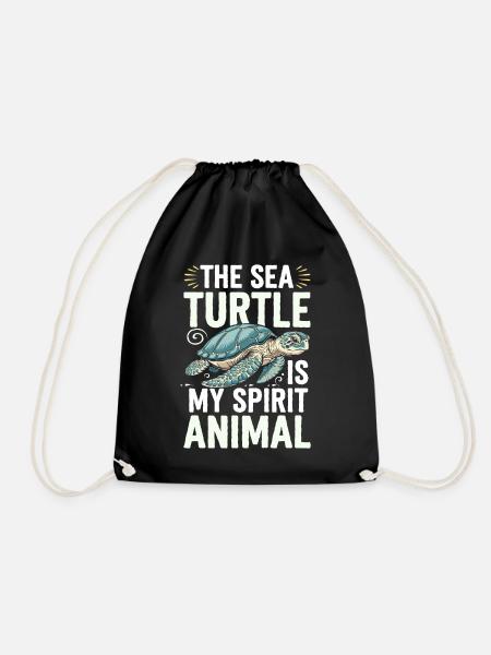 Meereschildkröte Spirit Animal - Turnbeutel - Schwarz