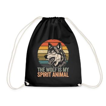 Wolf The Wolf Is My Spirit Animal - Drawstring Bag - black - Front