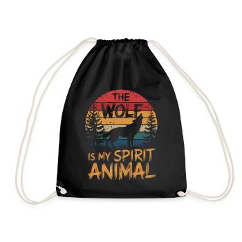 Wolf The Wolf Is My Spirit Animal - Drawstring Bag - black - Front