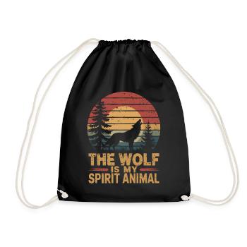 Wolf The Wolf Is My Spirit Animal - Drawstring Bag - black - Front