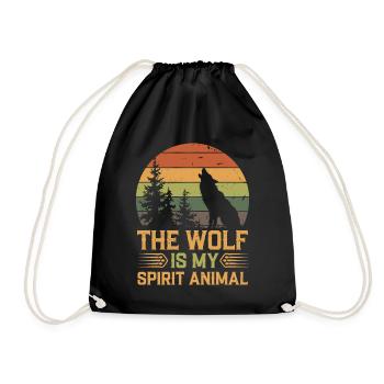 Wolf The Wolf Is My Spirit Animal - Drawstring Bag - black - Front