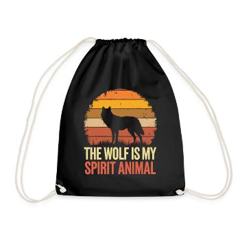 Wolf The Wolf Is My Spirit Animal - Drawstring Bag - black - Front