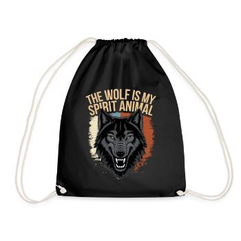 Wolf The Wolf Is My Spirit Animal - Drawstring Bag - black - Front