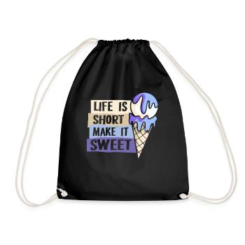 La vie est courte Make It Sweet Gelato Maker Lover - Sac de sport léger - noir - Devant