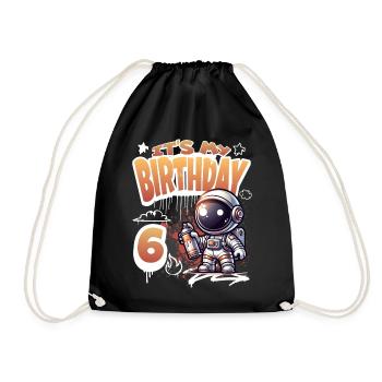 Graffiti astronaute 6ème anniversaire - Sac de sport léger - noir - Devant