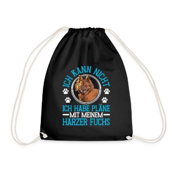 Harz Fox Plans with Old German Herding Dog - Drawstring Bag - black - Front