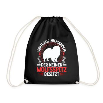 Wolfsspitz Ich besitze einen Keeshond - Turnbeutel - Schwarz - Vorne