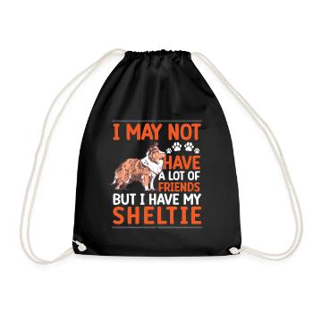 Shetland Sheepdog is friend of British Sheltie - Drawstring Bag - black - Front