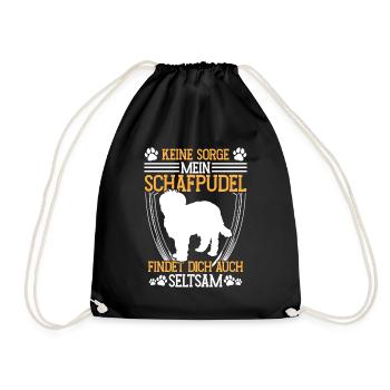 Sheep Poodle Finds You Strange Herding Dog - Drawstring Bag - black - Front