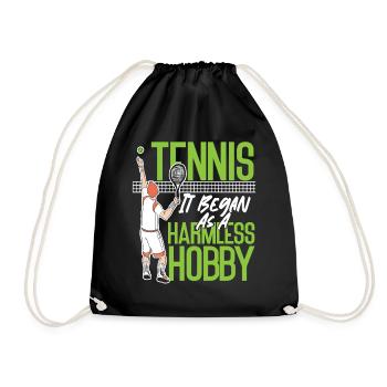 Funny Tennis Player Racket Tennis - Drawstring Bag - black - Front
