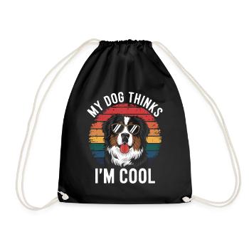 Bouvier bernois Mon chien pense que je suis cool - Sac de sport léger - noir - Devant