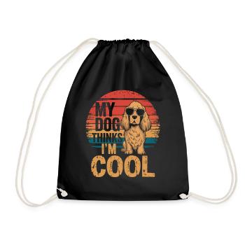 Allemand Mon chien pense que je suis cool - Sac de sport léger - noir - Devant