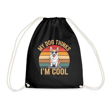 Corgi mon chien pense que je suis cool - Sac de sport léger - noir - Devant