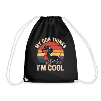 Teckel mon chien pense que je suis cool - Sac de sport léger - noir - Devant