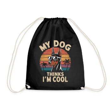 Doberman Pinscher Mon chien pense que je suis cool - Sac de sport léger - noir - Devant
