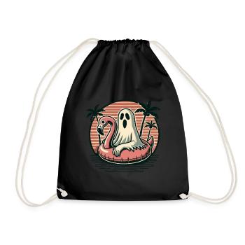 Summer Halloween Spooky Lifestyle Ghosts - Drawstring Bag - black - Front