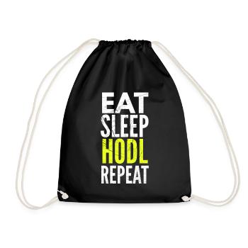 Eat Sleep HODL Repeat Crypto Currency Traders - Drawstring Bag - black - Front