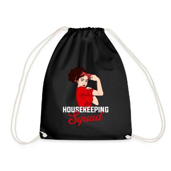 Housekeeping cleaning lover, housekeeper - Turnbeutel - Schwarz - Vorne