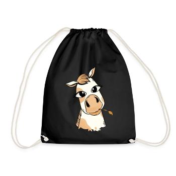 poney cheval chevaux tête de cheval - Sac de sport léger - noir - Devant