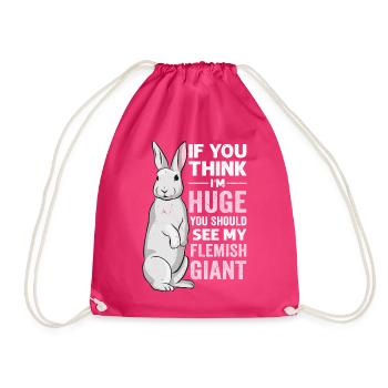Flemish Giant Rabbit Rabbit Rabbit - Drawstring Bag - fuchsia - Front