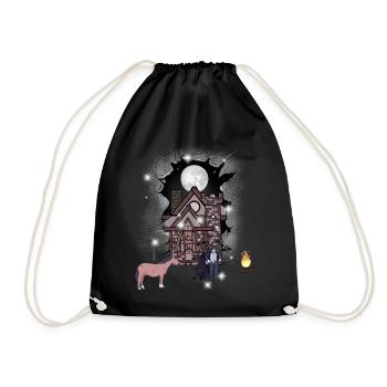 Château Halloween Mystique Médiéval Guerrier Lune - Sac de sport léger - noir - Devant