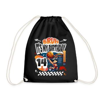 14e anniversaire de basket-ball - Sac de sport léger - noir - Devant