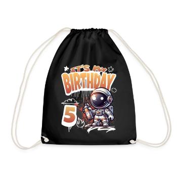 Graffiti astronaute 5e anniversaire - Sac de sport léger - noir - Devant