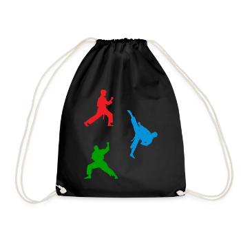 Taekwondo Martial Arts Taekwondo Fighter Silhouett - Turnbeutel - Schwarz - Vorne
