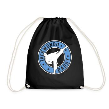 Taekwondo Daddy Taekwondo Fighter Taekwondo Daddy - Drawstring Bag - black - Front
