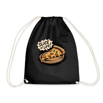 slice of life , love pizza , retro design 90´s - Turnbeutel - Schwarz - Vorne