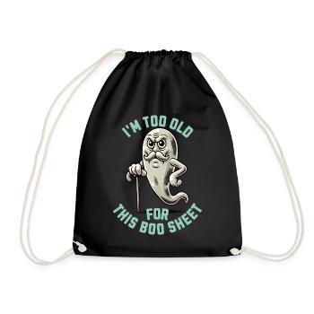 Boo Sheet Ghost Funny Saying Design - Drawstring Bag - black - Front